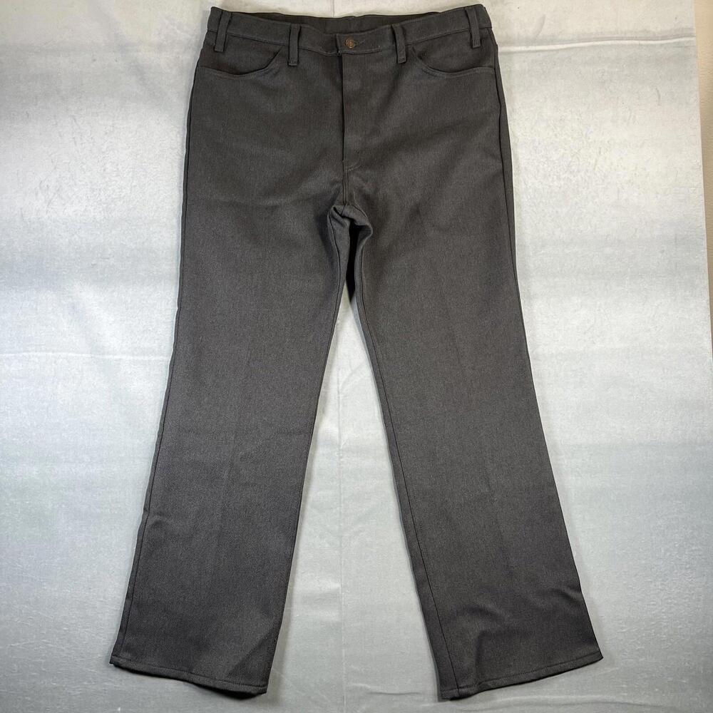 VTG 80s Levis 517 Pants Mens 38x31 Gray Bootcut StaPrest Saddleman Made in USA